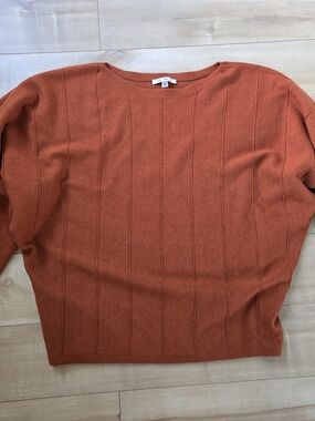Vila Milano Burnt Orange Batwing Ribbed Pullover Sweater - Size M